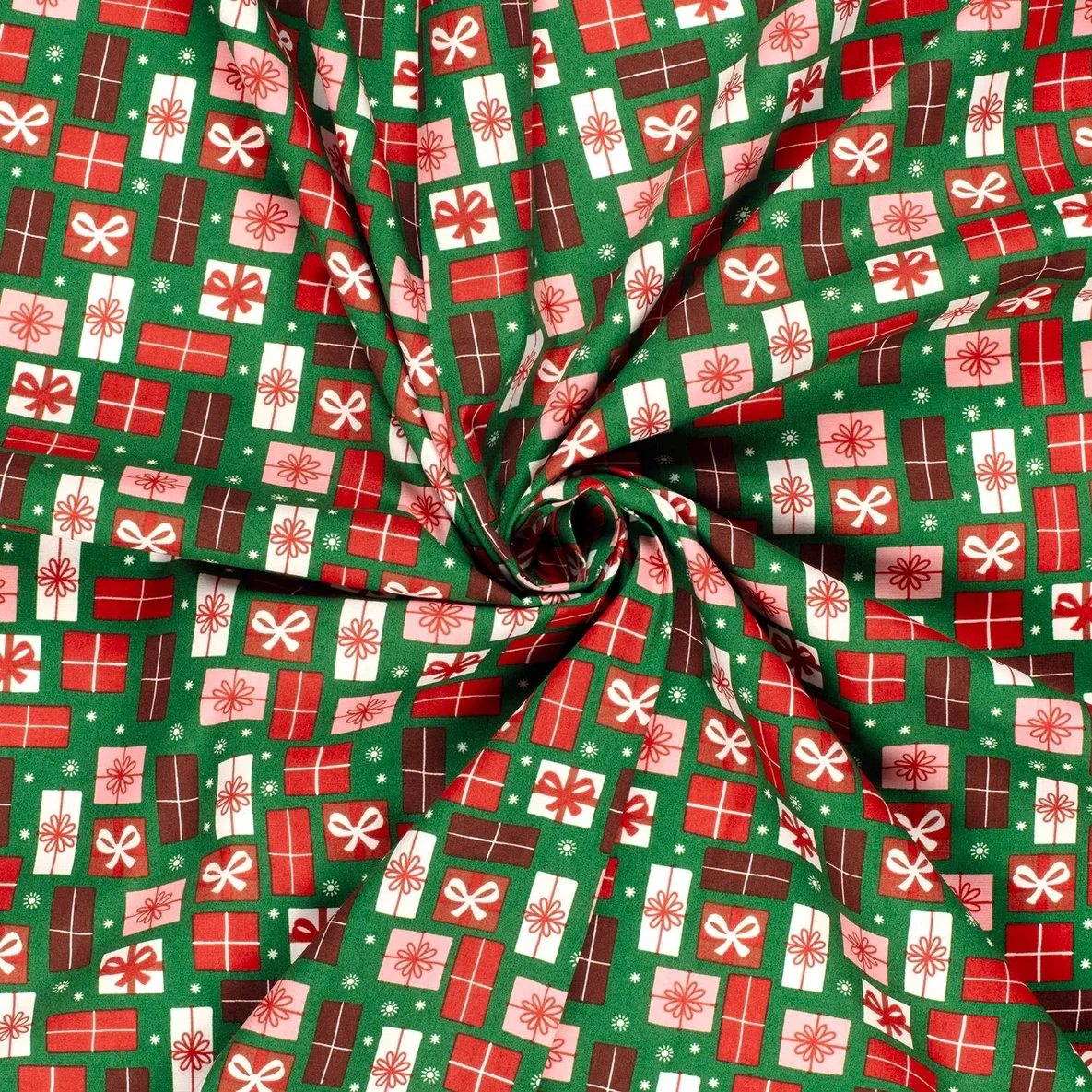 Weihnachtspopeline Geschenke Grün