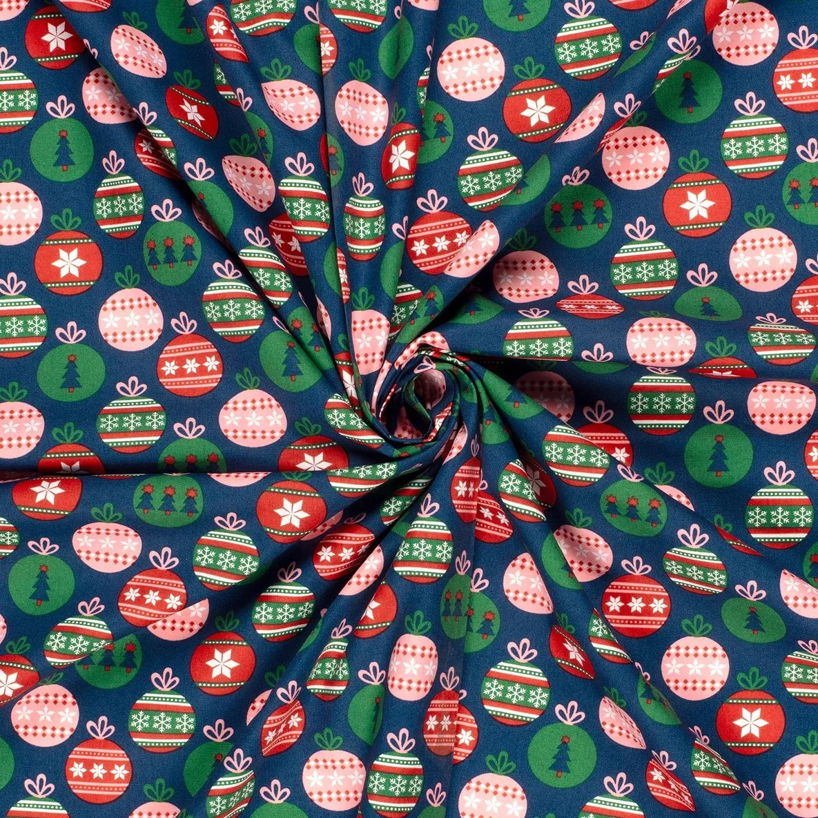 Weihnachtspopeline Kugeln Blau