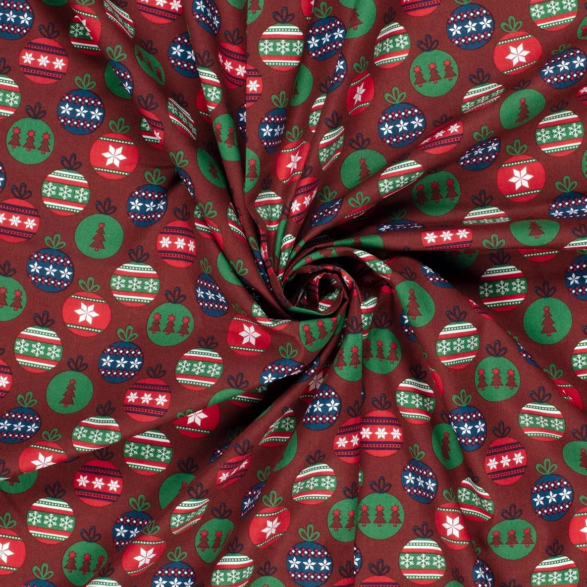 Weihnachtspopeline Kugeln Bordeaux