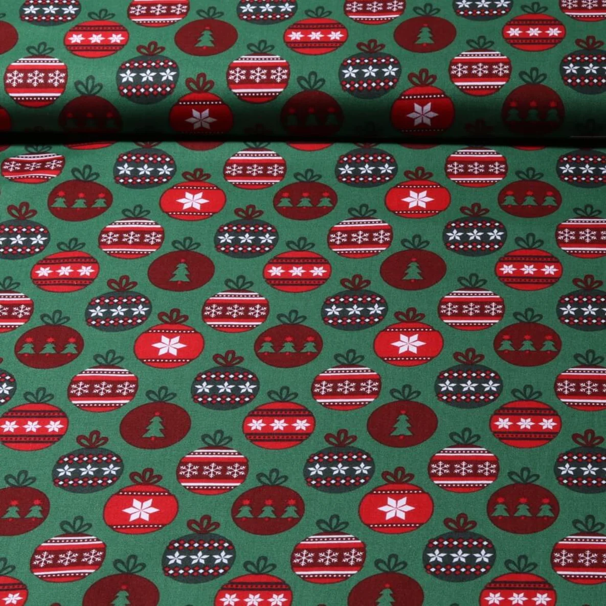 Weihnachtspopeline Kugeln Grün