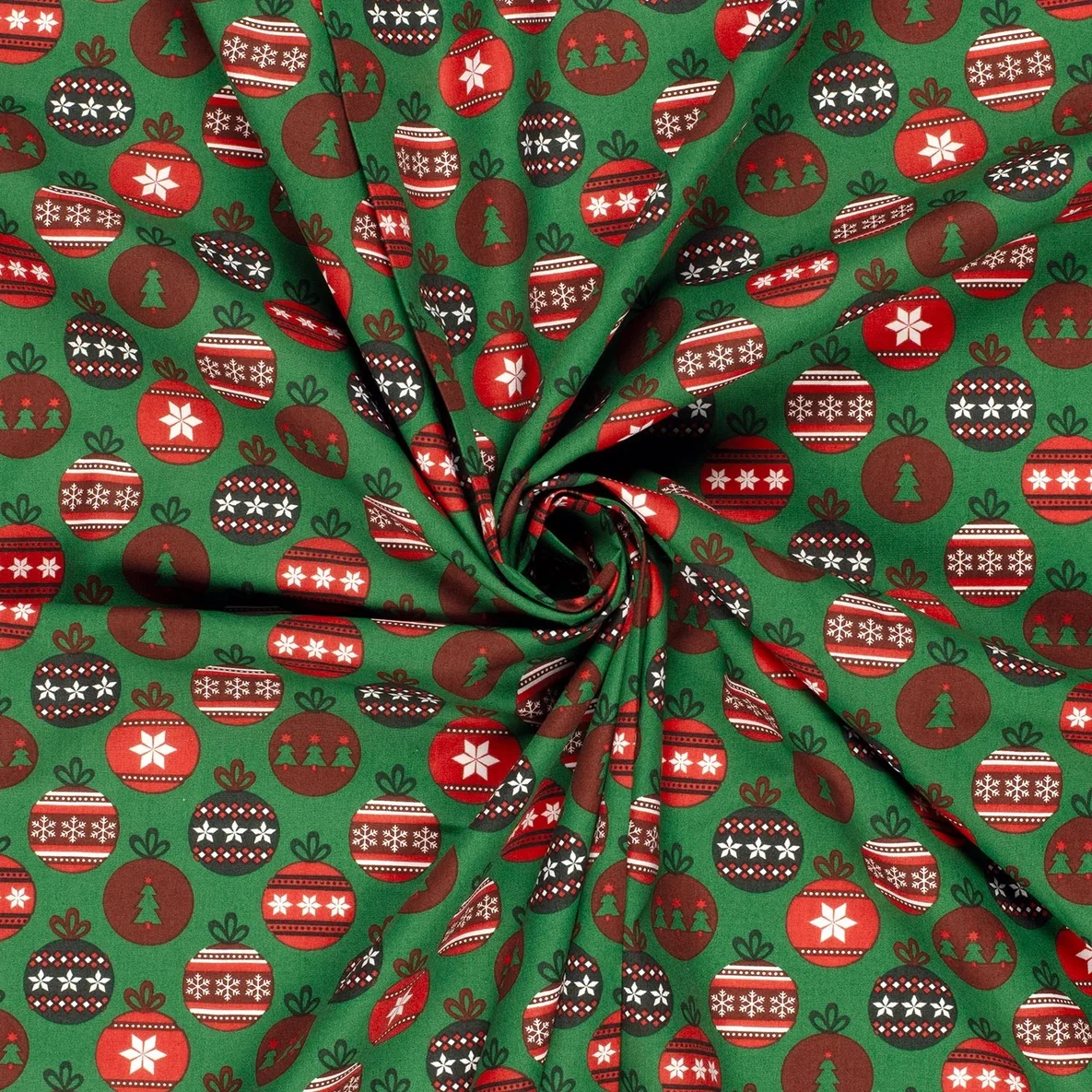 Weihnachtspopeline Kugeln Grün