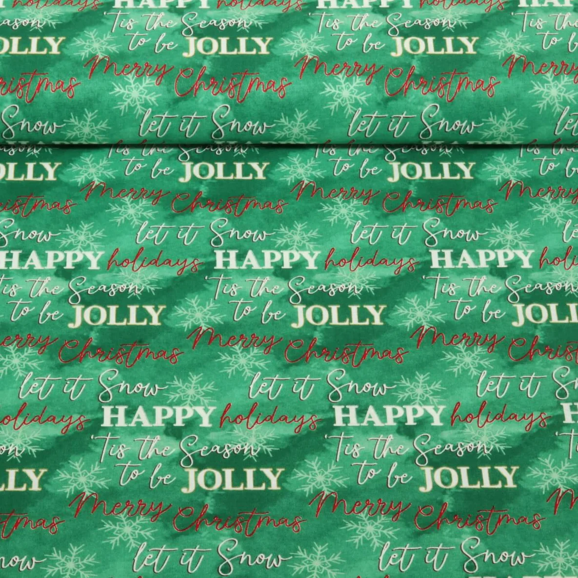 Weihnachtspopeline Merry Christmas Grün