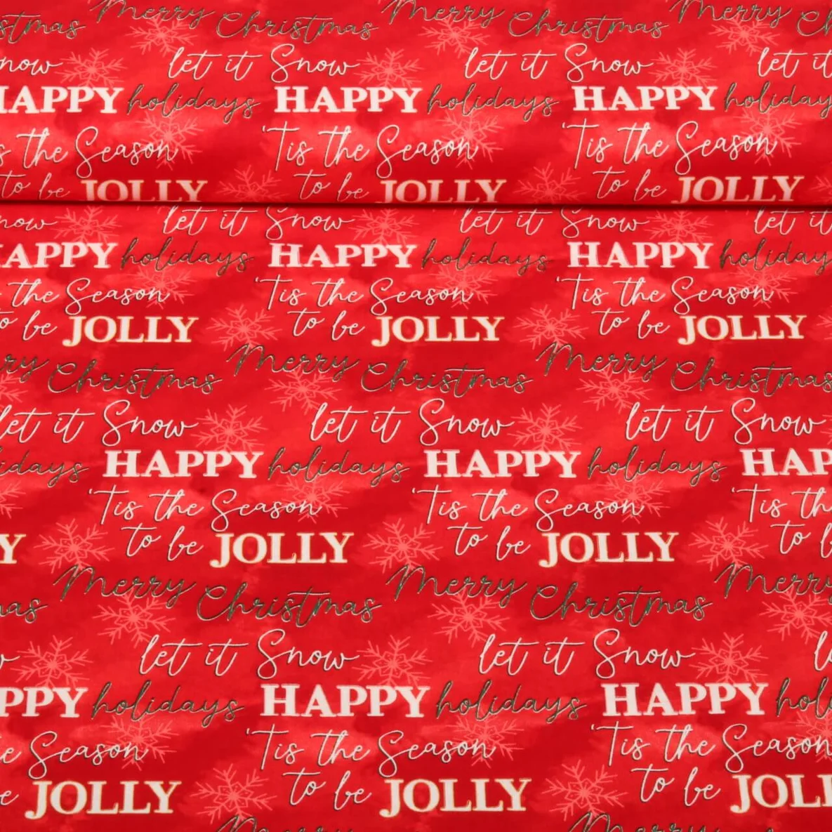 Weihnachtspopeline Merry Christmas Rot