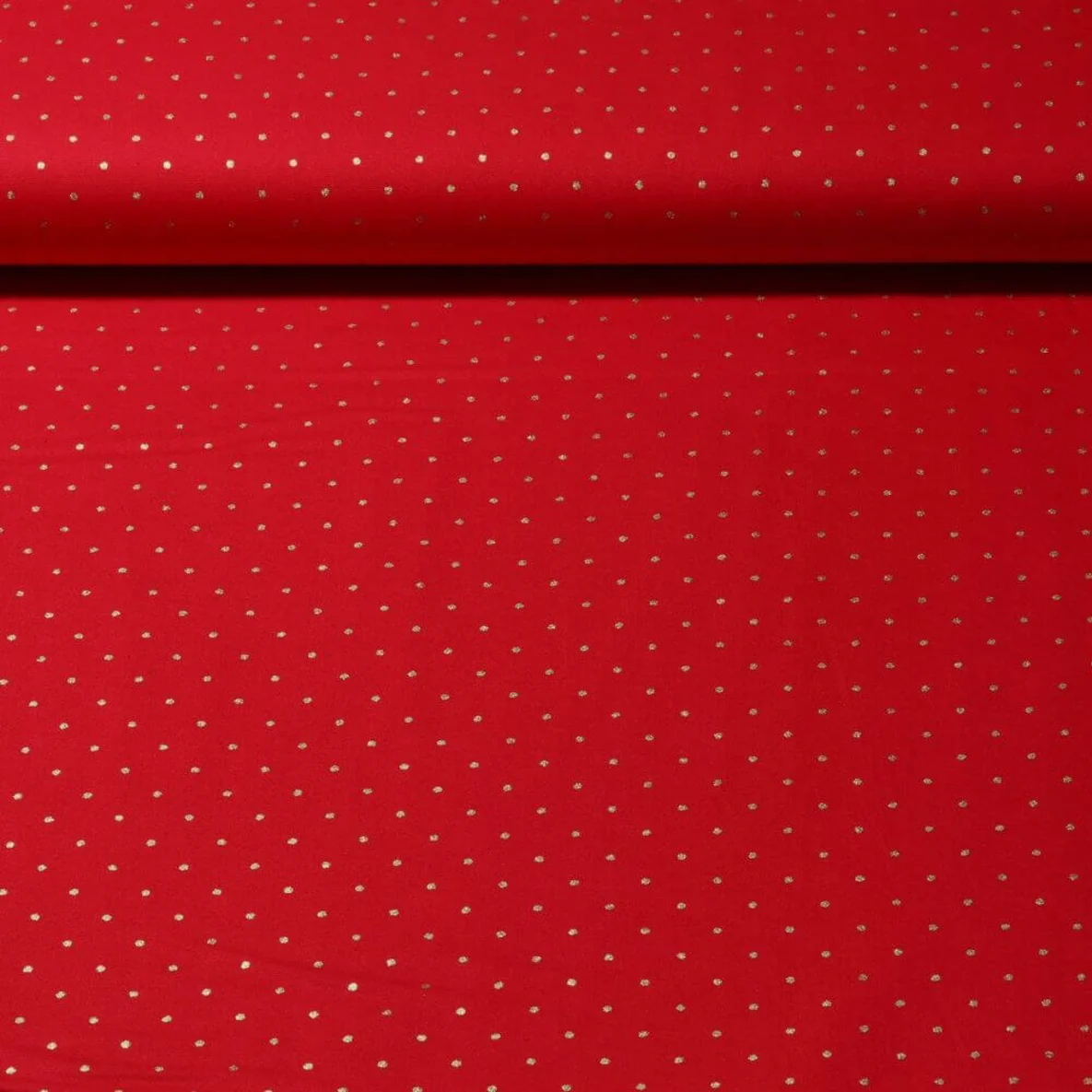 Weihnachtspopeline Minipunkte Rot Gold