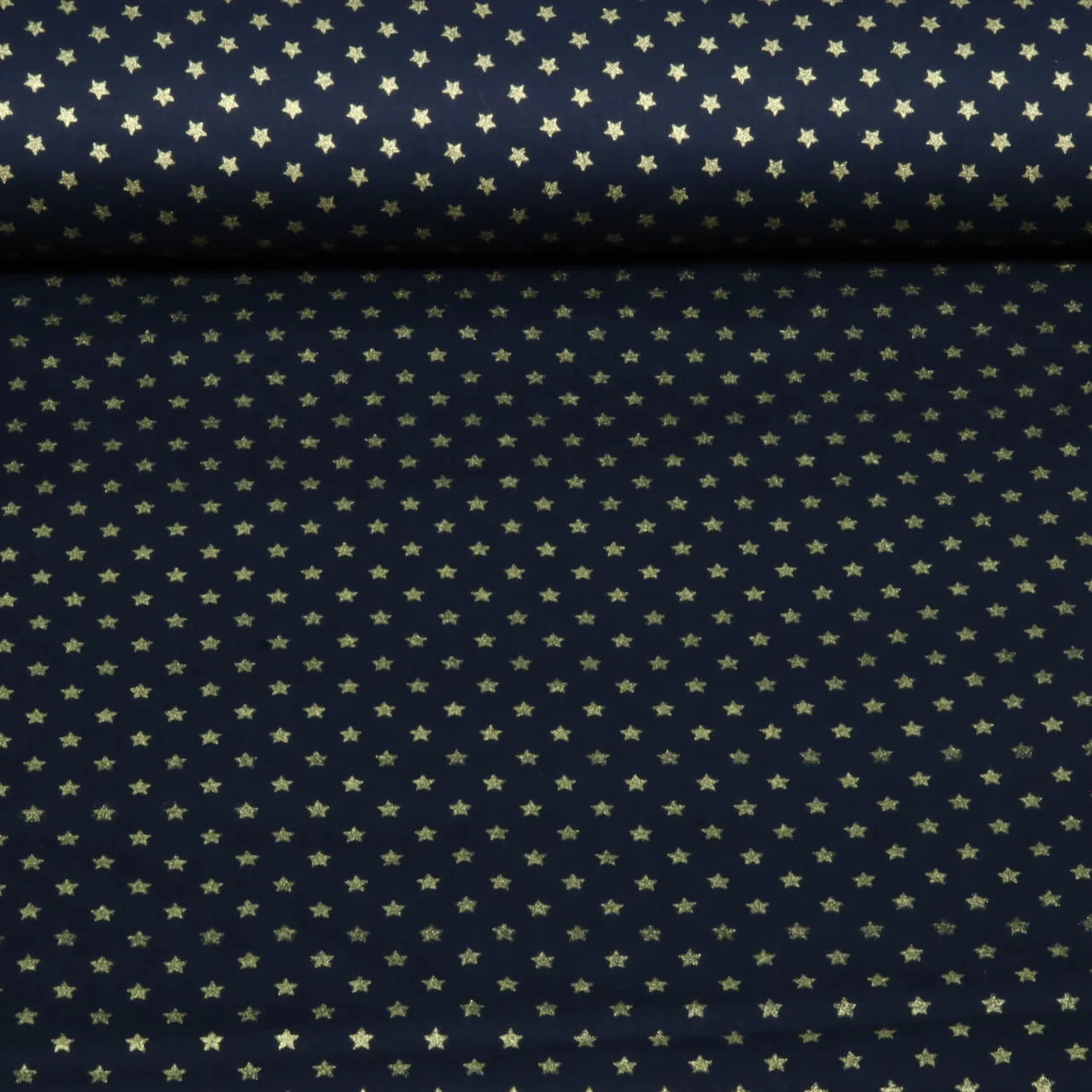 Weihnachtspopeline Sternchen Navy Gold