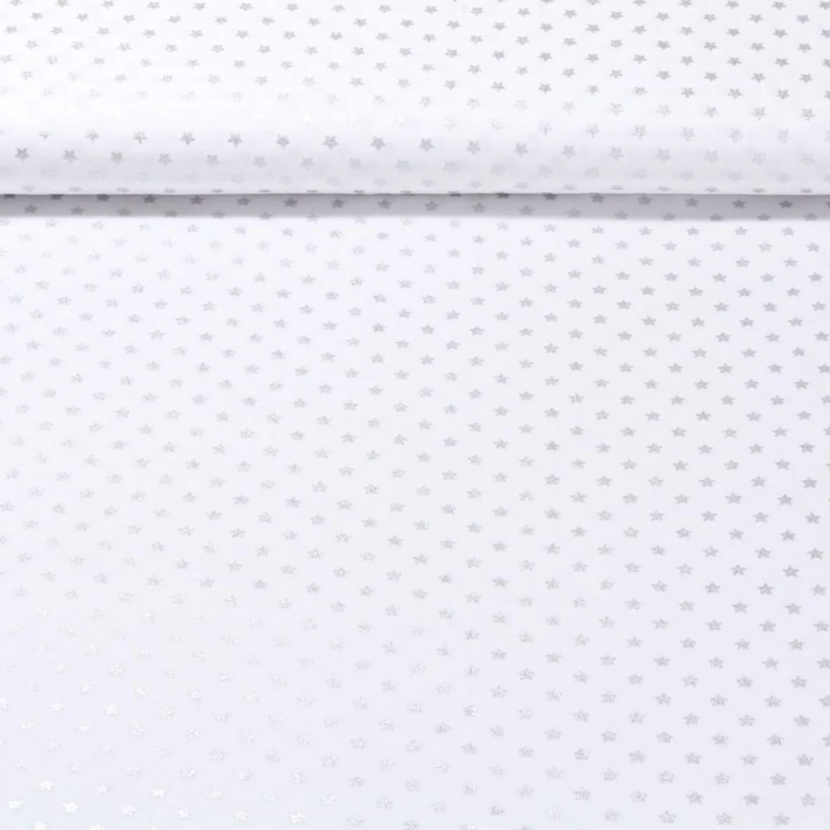 Weihnachtspopeline Sterne Ecru Silber