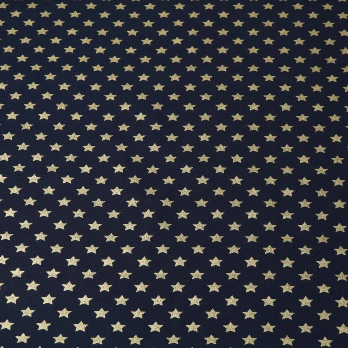 Weihnachtspopeline Sterne Navy Gold