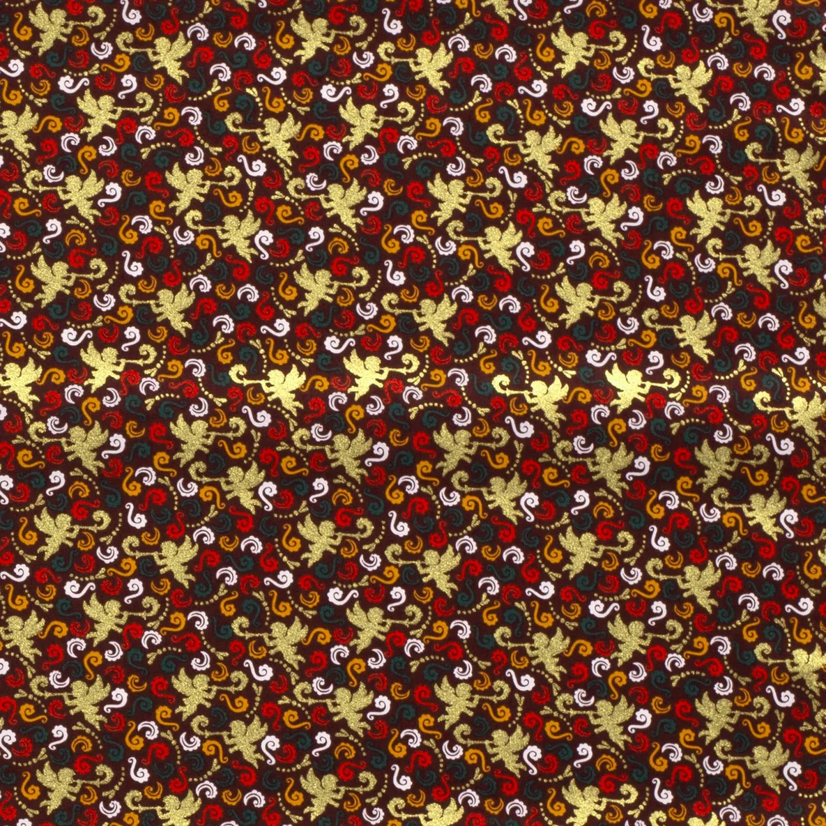 Weihnachtspopeline Trompetenengel Bordeaux