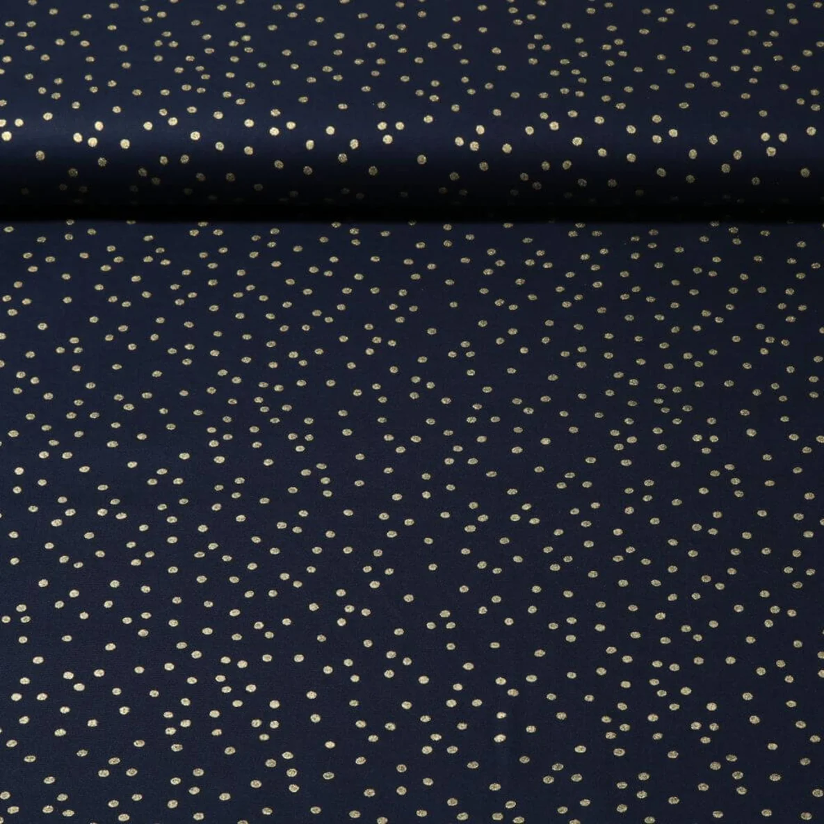 Weihnachtspopeline Tupfen Navy Gold