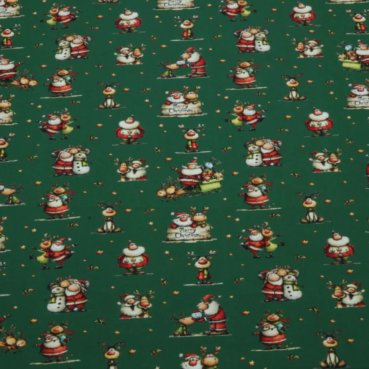 Weihnachtspopeline Weihnachtsmann und Elch Grün