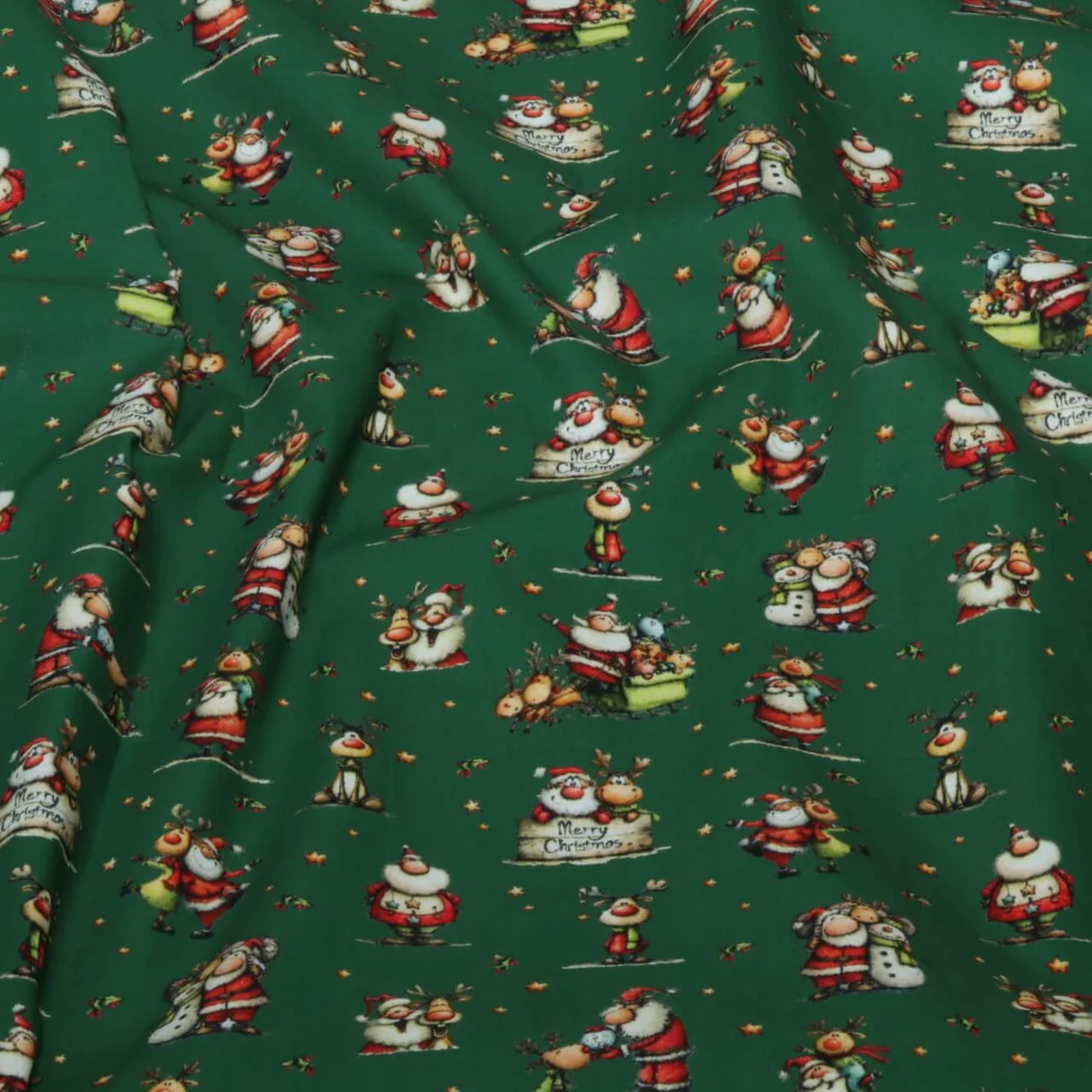Weihnachtspopeline Weihnachtsmann und Elch Grün