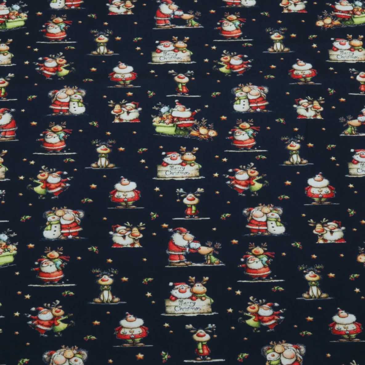 Weihnachtspopeline Weihnachtsmann und Elch Navy
