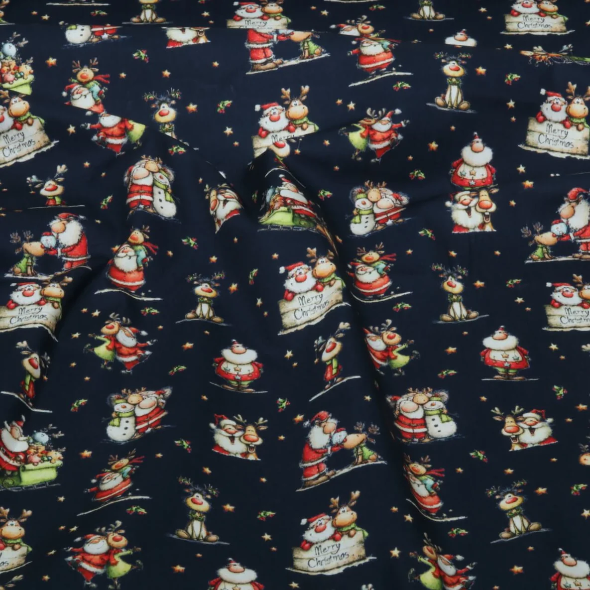 Weihnachtspopeline Weihnachtsmann und Elch Navy