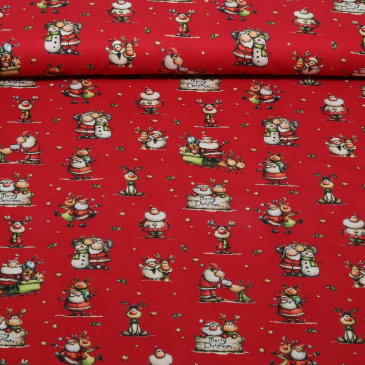 Weihnachtspopeline Weihnachtsmann und Elch Rot