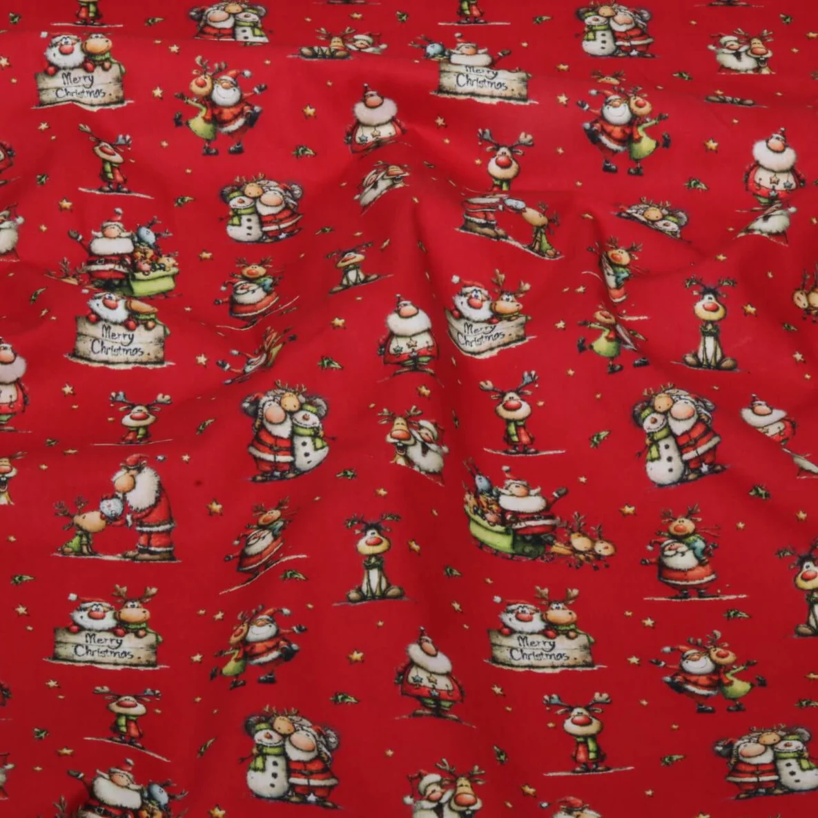 Weihnachtspopeline Weihnachtsmann und Elch Rot