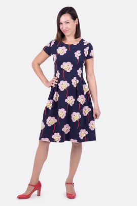 Schnittmuster Jerseykleid elegant feminin Blumen