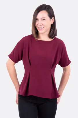 Schnittmuster Falten selbernähen weinrot