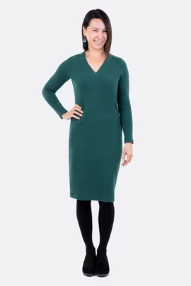 Schnittmuster Schlauchkleid Strickstoff Langarm Nähanleitung