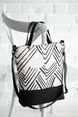 Anleitung Shopper selbernähen aus Canvas mit Schultergurt modern