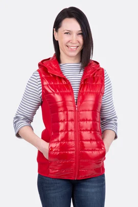 Schnittmuster Damenweste Steppstoff rot Anleitung