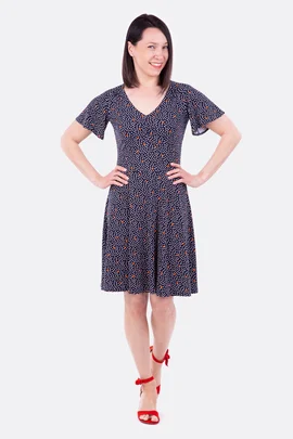 Schnittmuster Jerseykleid Sommer mit Flügelärmeln selber nähen