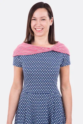 Schnittmuster kostenlos Schleifenkragen für Jerseykleid Ella