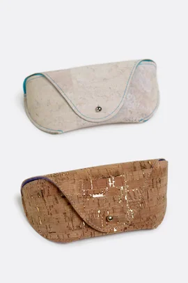 Schnittmuster Freebie Brillenetui Kork Knopfniete nähen