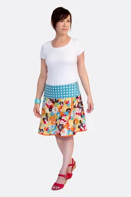 Schnittmuster Sommer Rock feminin Blumen