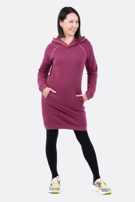 Schnittmuster Sweatkleid mit Kapuze und Raglanärmeln zum Selbernähen