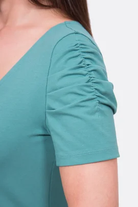 Nähanleitung kurze Ärmel mit Raffung Legefalten DIY