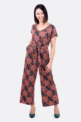 Schnittmuster Damen Jumpsuit lang Knoten selbst naehen