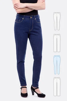 Schnittmuster Jeanshose hig waist slim leg selbst nähen