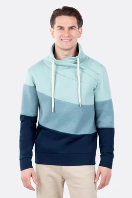 Schnittmuster Herrensweatshirt Wickelkragen Colourblock DIY