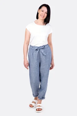 Schnittmuster Damenhose mit Paperbag bund für Sommer nähen