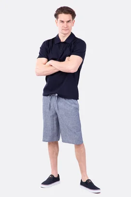 Schnittmuster Shorts Herren Leinen gestreift Taschen DIY