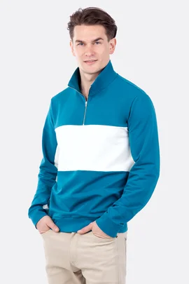Schnittmuster für Herren Sweatshirt mit Reißverschlusskragen nähen