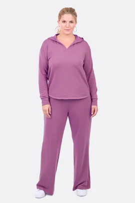 Schnittmuster Hausanzug Hose Shirt nähen Modalsweat mauve