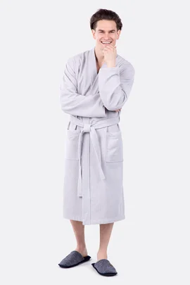 Schnittmuster Herren Bademantel aus Frottee Waffel Bebe nähen