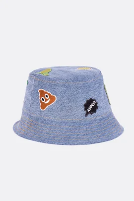 Schnittmuster Freebie Kinderhut Bucket Hat Jeans Upcycling Patches nähen