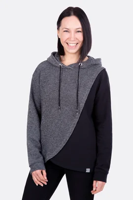 Schnittmuster Cleo Damen Hoodie Wickeloptik Sweatstoff selber nähen