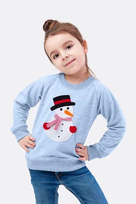 Weihnachtspulli mit gratis Vorlage für Schneemann zum Selbernähen