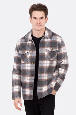 Schnittmuster für Herren Hemdjacke mit Taschen und Kragen aus Karostoff