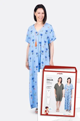 Papierschnittmuster Kaftankleid Dalia aus Webware zum selbernähen