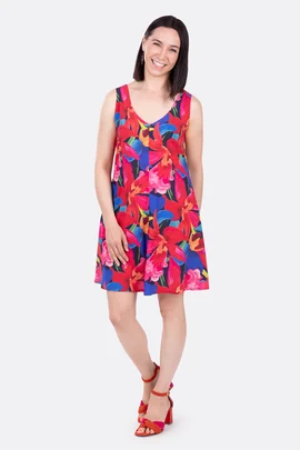 Schnittmuster Damenkleid A-Linie sommerlich V-Ausschnitt nähen