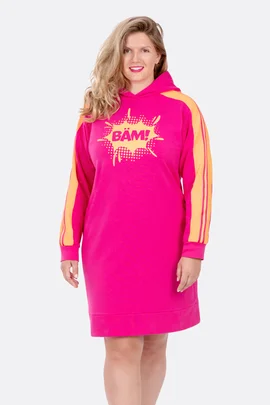 Damen Schnittmuster Kapuzenkleid mit Teilung aus Sweat