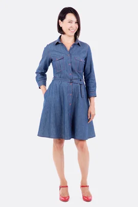 Schnittmuster Jeanskleid nähen mit Anleitung