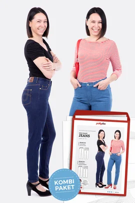 Papierschnittmuster Jeans high waist slim straight selber nähen