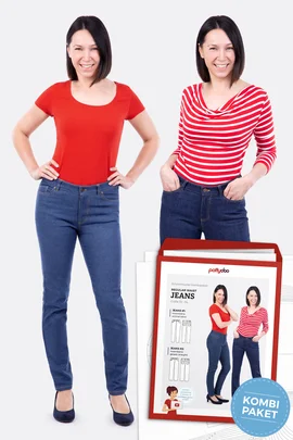 Papierschnittmuster Jeans regular waist slim straight selber nähen