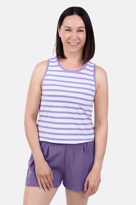 Tanktop Jersey streifen nähen Schnittmuster