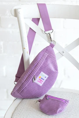 Schnittmuster Bauchtasche aus Breitcord mit Reißverschluss selber nähen